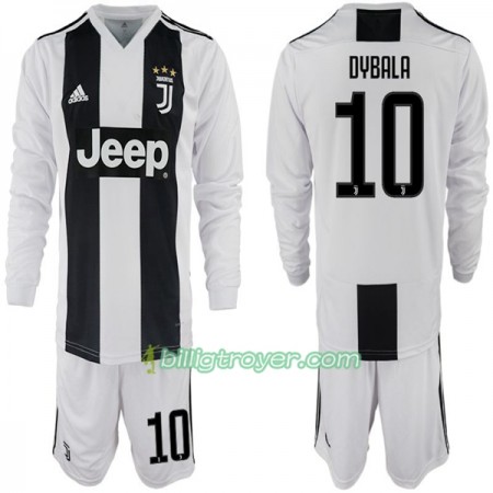 Billige Fotballdrakter Juventus Paulo Dybala 10 Barn Hjemmedraktsett 2018/19 Langermet